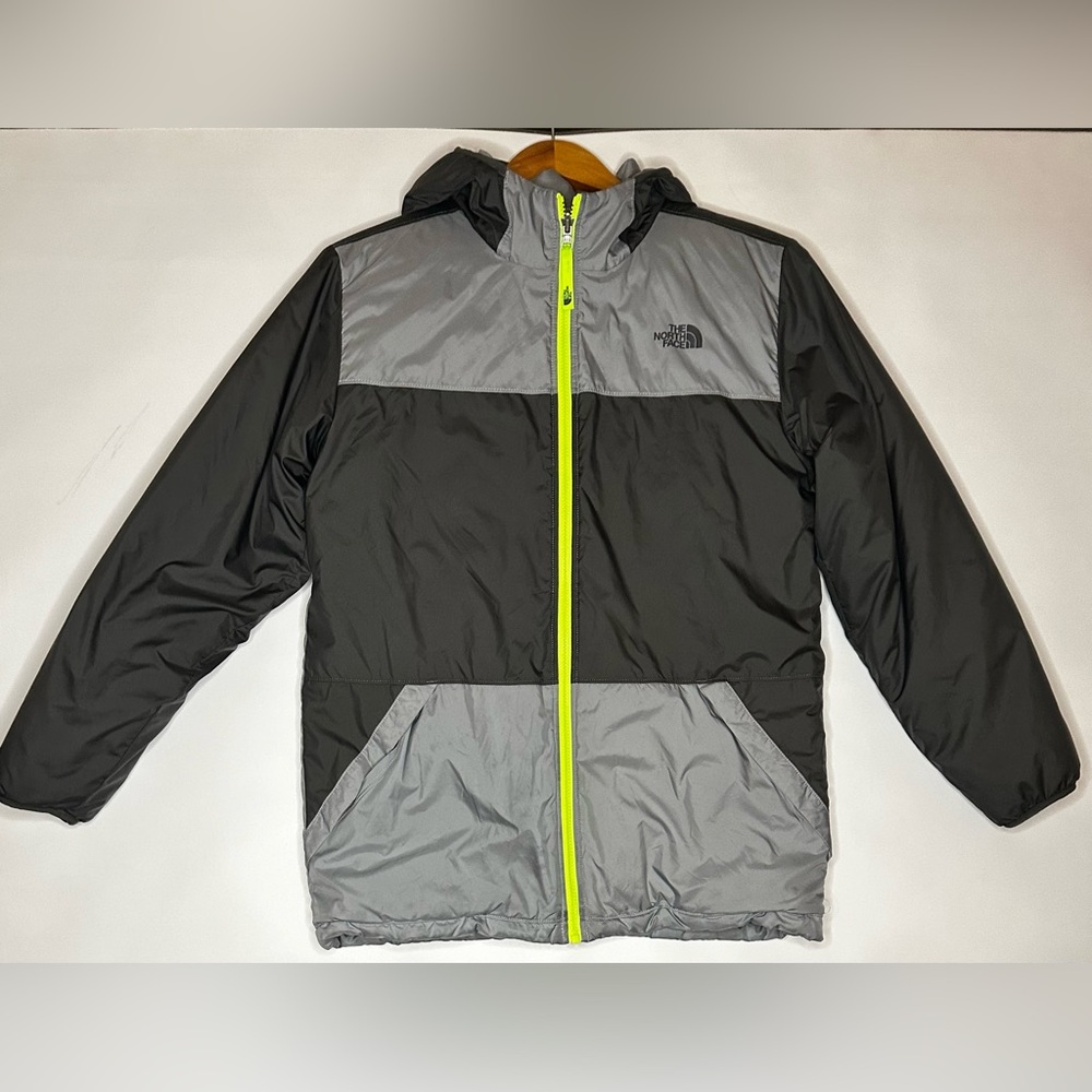 Boys Puffer Coat Reversible The North Face size Boys XL 18-20 Gray Ski coat
